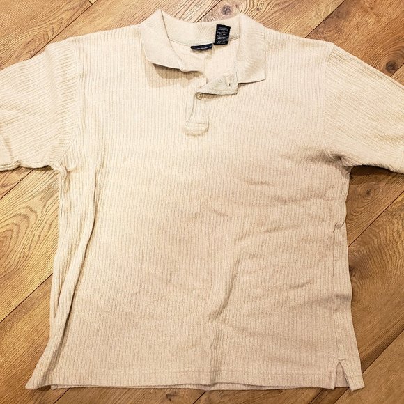 CHEROKEE POLO SHIRT - MEN'S M 38/40 - SHORT SLEEVE - RN 17730 - CREAM COLOR - Picture 1 of 3